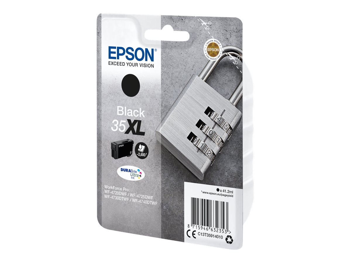 Epson 35XL - 41.2 ml - XL - Schwarz - originalTintenpatrone - für WorkForce Pro WF-4720 - WF-4720DWF - WF-4725DWF - WF-4730 - WF-4730DTWF - WF-4740 - WF-4740DTWF