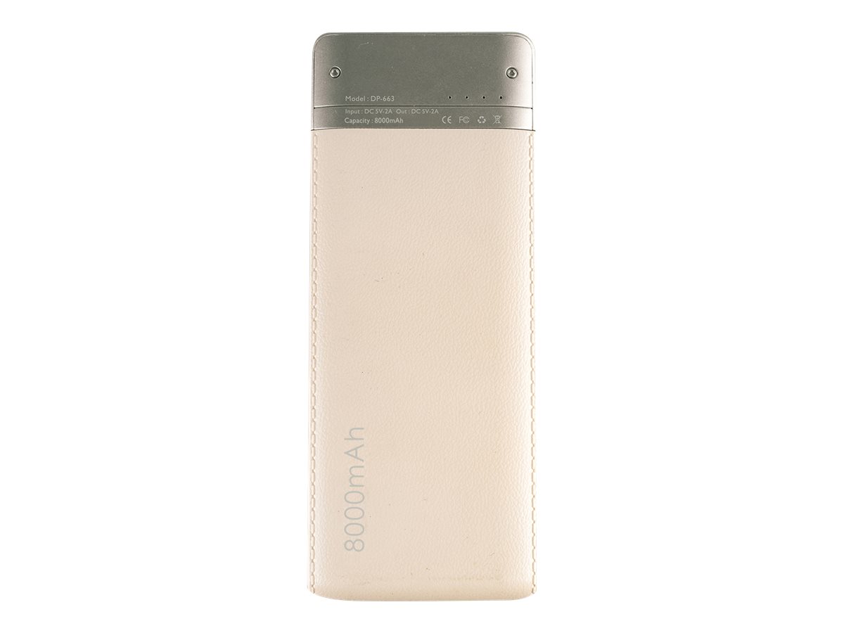 Ultron Realpower PB-8000 Fashion - Powerbank - 8000 mAh - 2 A - 2 Ausgabeanschlussstellen (USB)Champagnerfarben