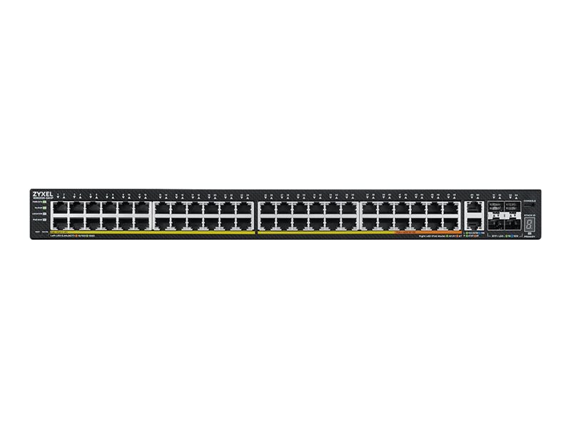 ZyXEL XGS2220 Series XGS2220-54HP - Switch - 48 Port GbE L3 Access, NebulaFLEX Cloud, mit 6 10G Uplink - managed - 40 x 10/100/1000 (PoE+)+ 8 x 10/100/1000 (PoE++) + 2 x 1/2.5/5/10 (PoE++) + 4 x 10 Gi