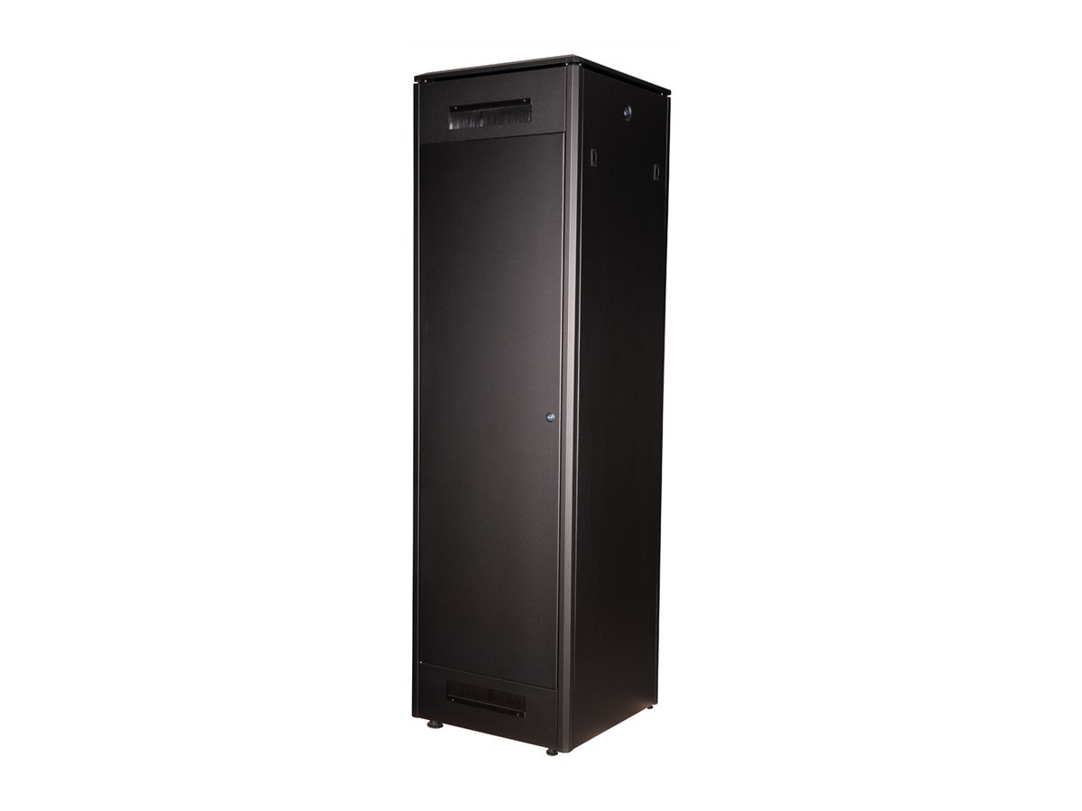ROLINE Pro - Schrank Netzwerkschrank - mit Glastür, 600 x 600 mm (B x T)RAL 9005 - Jet Black - 47U - 48.3 cm (19")