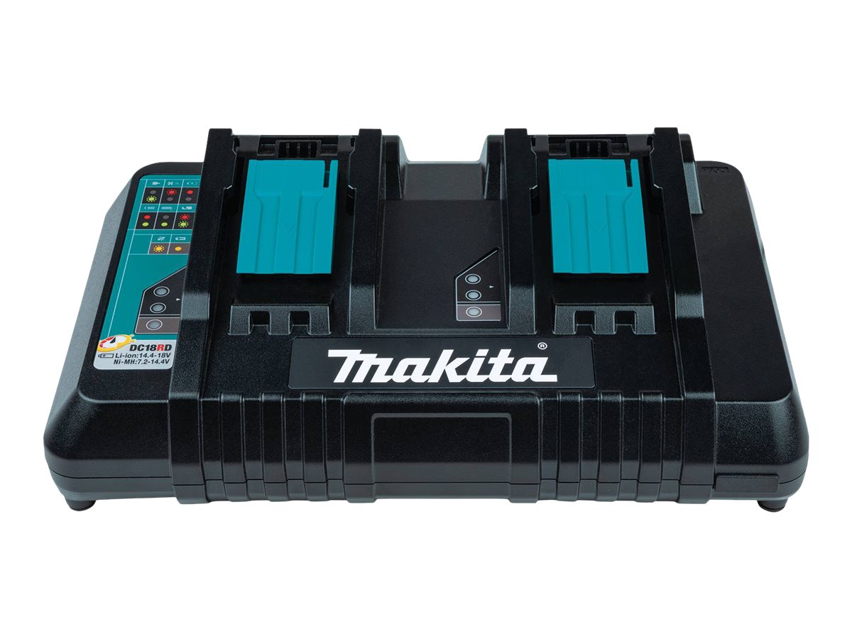 Makita DC18RD - Batterieladegerät - 2 x Batterienladen - für Makita DCS553 - DGA514 - DGA901 - DHP453 - DHP482 - DHS630 - DLW140 - DLX3179 - DML815; LXT DBN500