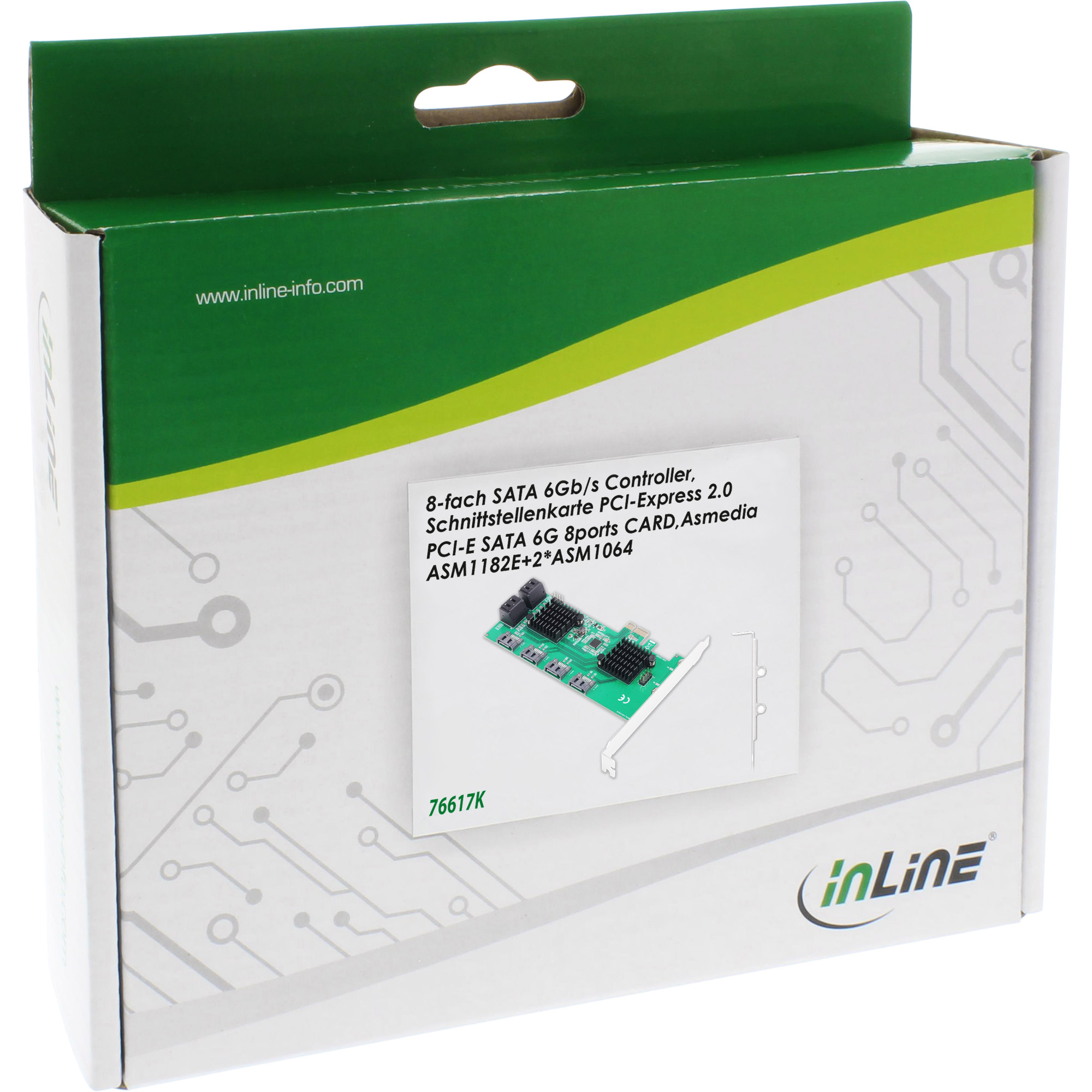InLine Schnittstellenkarte - 8x SATA 6Gb/s Controller - PCIe 2.0 (PCI-Express)PCIe 2.0