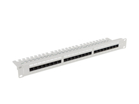 Lanberg Patch Panel - with shelf - Rack montierbar - CAT 5/5e - UTP - RJ-45 X 24 - RAL7035, Grau - 1U - 48.3 cm (19")19" - 1 U - 20-26 AWG - 0 - 100 MHz - 75 Ohm - 0.2 dB - 98x482.6x44.45 mm - 0.9 kg