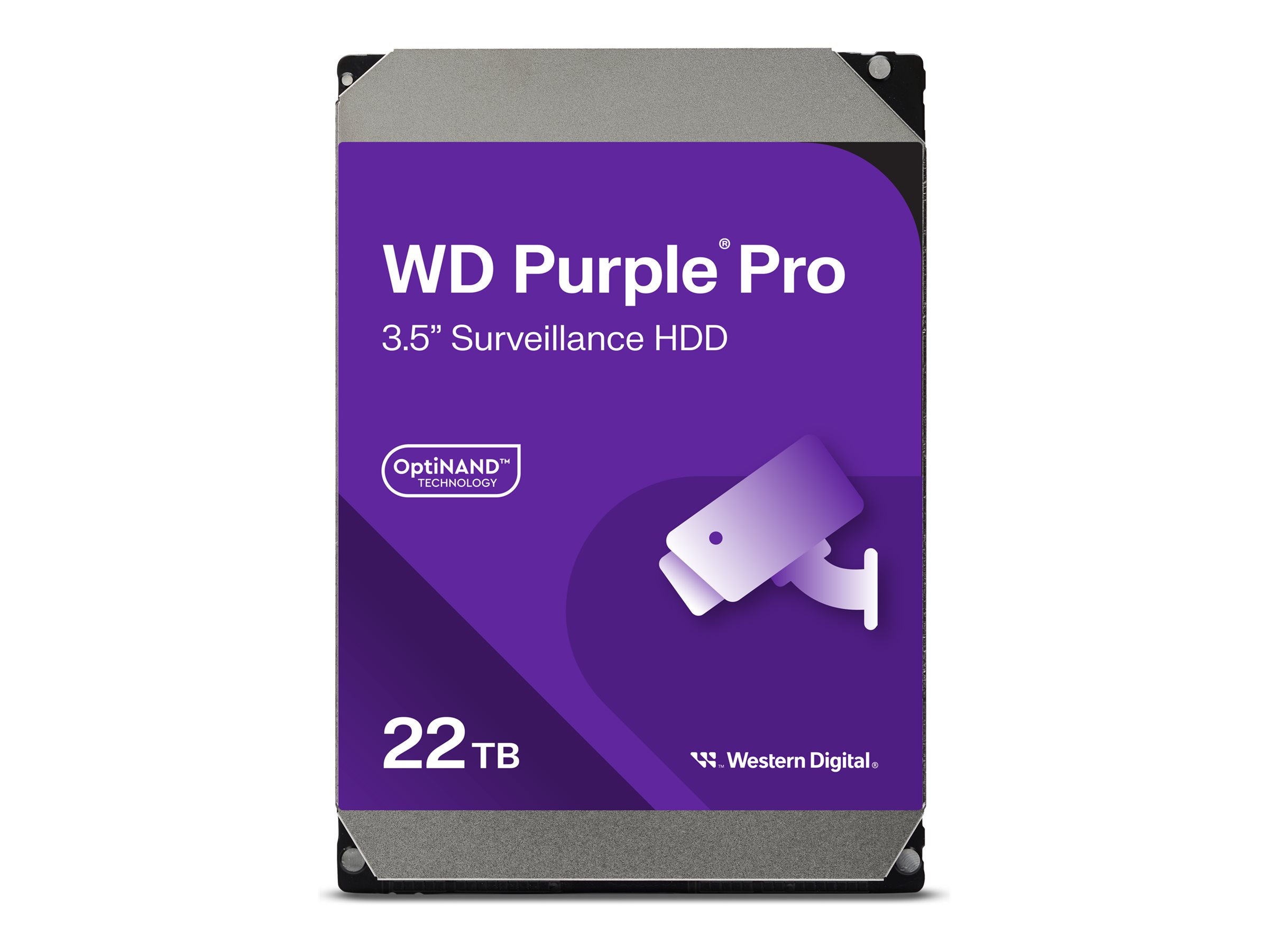 WD Purple Pro WD221PURP - Festplatte - 22 TB - Überwachung, intelligente Videoübertragung - intern - 3.5" (8.9 cm)SATA 6Gb/s - 7200 rpm - Puffer: 512 MB
