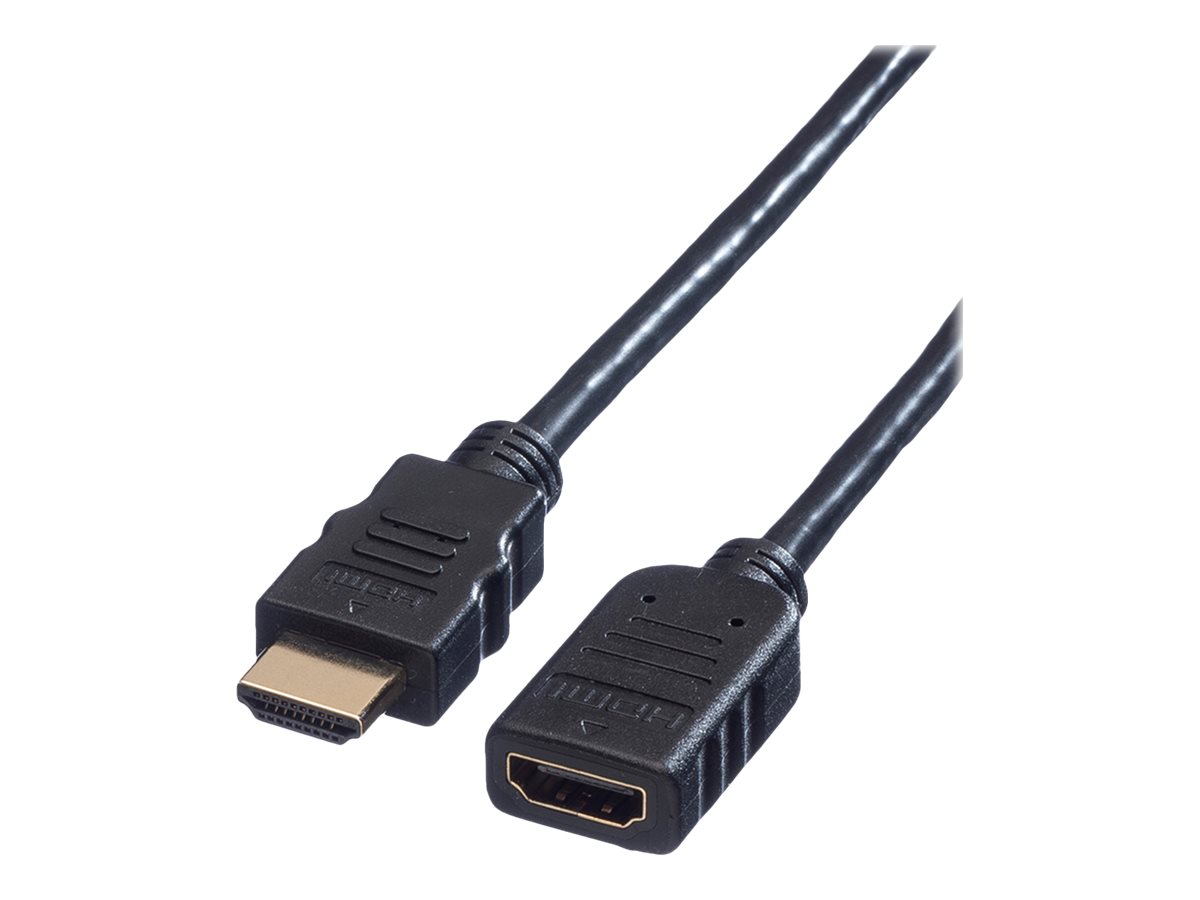 VALUE Secomp VALUE HDMI High Speed Cable with EthernetHDMI-Verlängerungskabel mit Ethernet - HDMI weiblich zu HDMI männlich - 5 m - abgeschirmt - Schwarz