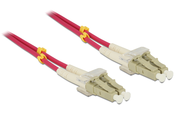 Delock Netzwerkkabel - LC Multi-Mode (M) zu LC Multi-Mode (M)2 m - 2 m - Glasfaser - 50/125 Mikrometer - OM4 - halogenfrei - violett