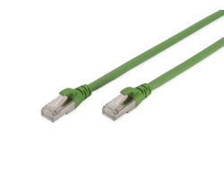 DIGITUS CAT 6A S/FTP Patchkabel, PUR (TPU)zu RJ-45 (M) - 10 m - SFTP - CAT 6a - geschirmt - halogenfrei - geformt - ohne Haken - verseilt - grün