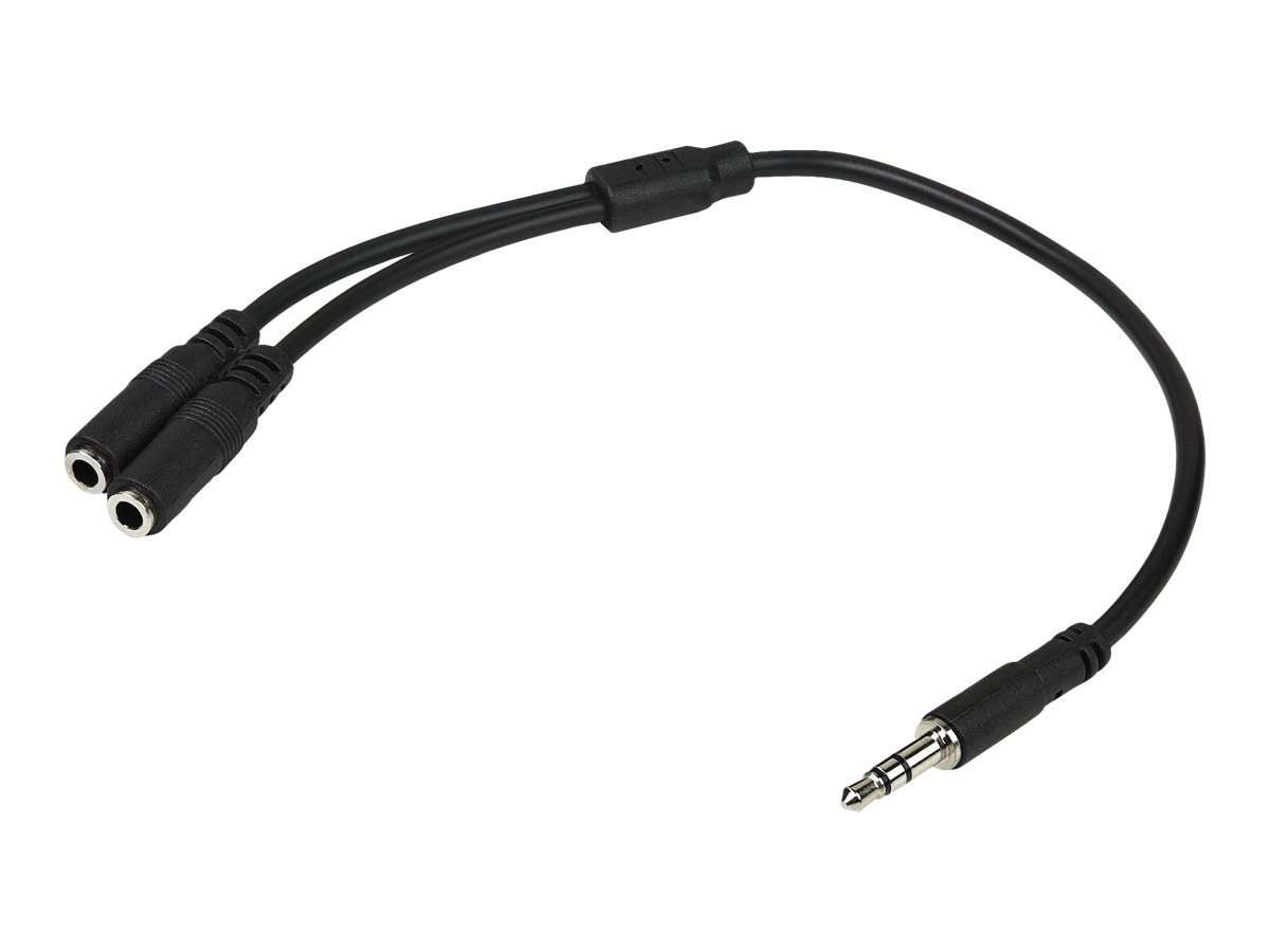 StarTech.com 3,5mm Klinke Y-Splitter KabelHeadset Splitter - Audio-Splitter - mini-phone stereo 3.5 mm männlich zu mini-phone stereo 3.5 mm weiblich - 20 cm - Schwarz - für P/N: MU15MMS - MU6MMS