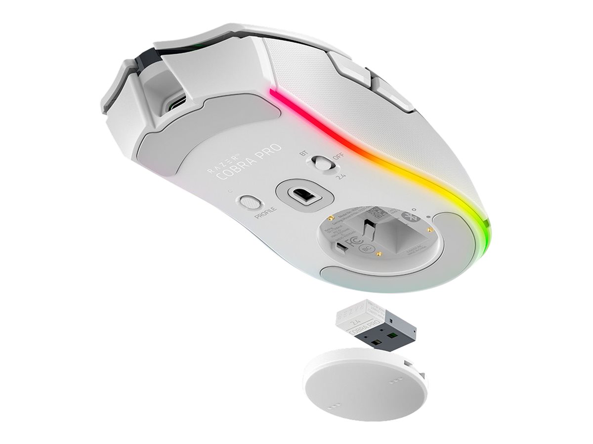 Razer Cobra Pro - Maus - Gaming - Für Rechtshänderoptisch - 8 Tasten - kabelgebunden - kabellos - USB - weiß
