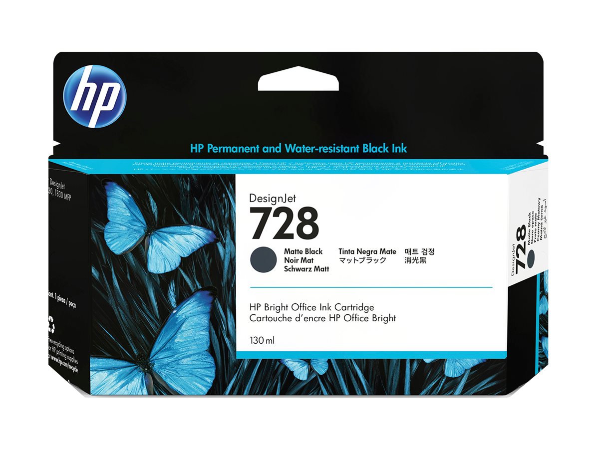 HP 728 - 130 ml - mattschwarz - original - DesignJetTintenpatrone - für DesignJet T730 - T830