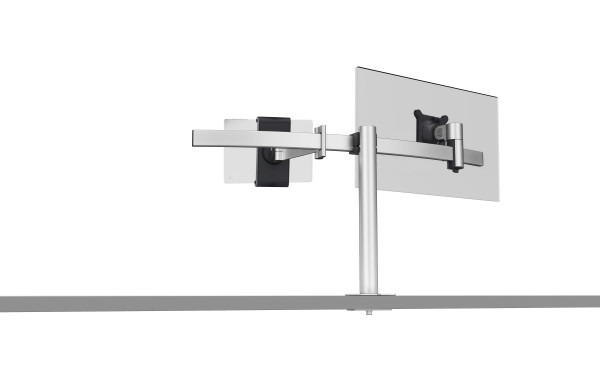 Durable 508823, Klemme, 8 kg, 53,3 cm (21"), 86,4 cm (34"), 100 x 100 mm, SilberMonitor Halterung PRO für 1 Monitor und 1 Tablet - Tischdurchführung