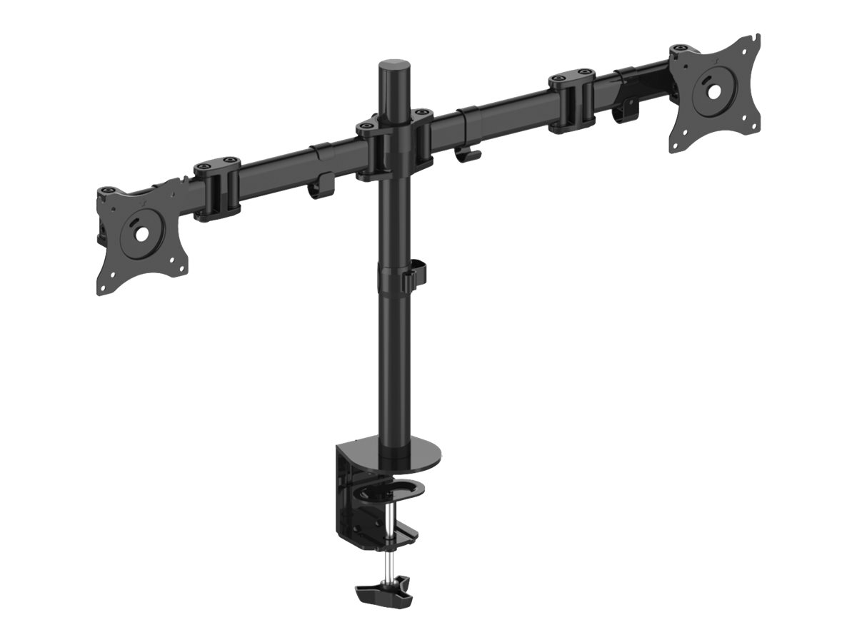 PureLink PureMounts PM-OFFICE-02 - Befestigungskit (Tischmontage, 2 Gelenkarme, 2 VESA-Adapter, Rohr)für 2 LCD-Displays - Stahl - Schwarz - Bildschirmgröße: 33-69 cm (13"-27")