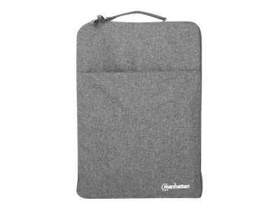 IC Intracom Manhattan Seattle Laptop Sleeve 15.6", Grey, Padded, Extra Soft Internal Cushioning, Main Compartment with double zips, Zippered Front Pocket, Carry Loop, Water Resistant and Durable, Note