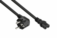 kabelmeister Netzkabel Schutzkontakt-Stecker Typ E+F (90° gew.) an Warmgeräte-Buchse C15, schwarz, 1,00mm², 5m, 5 m, Netzstecker Typ E+F, IEC C15, H05RN-F3G, 250 V, 10 ANetzkabel Schutzkontakt-Stecker