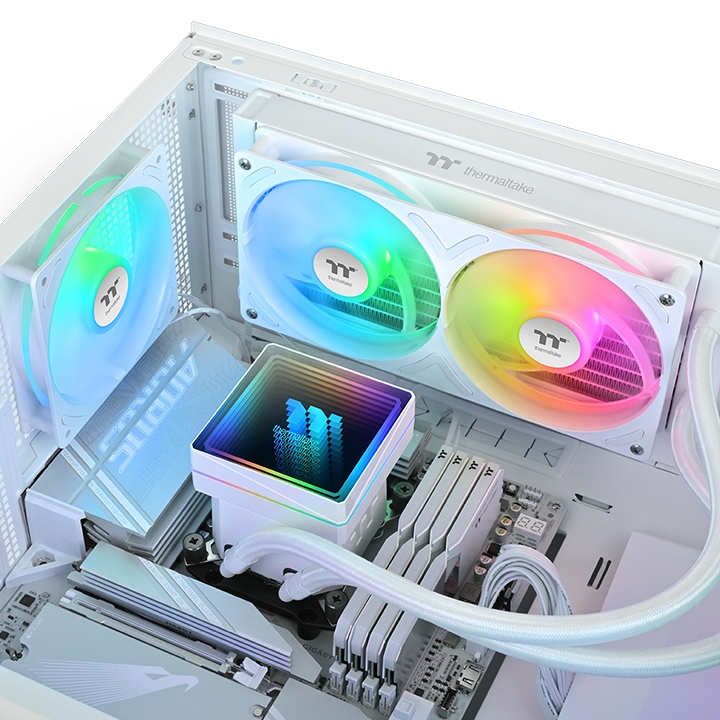 Thermaltake TH240 V3 ARGB, All-in-One-Flüssigkeitskühler, 12 cm, 500 RPM, 2500 RPM, WeißIntel Sockel 1150 (Core i) - Intel Sockel 1151 (Core i) - Intel Sockel 1155 (Core i) - Intel Sockel 1156 (Core i