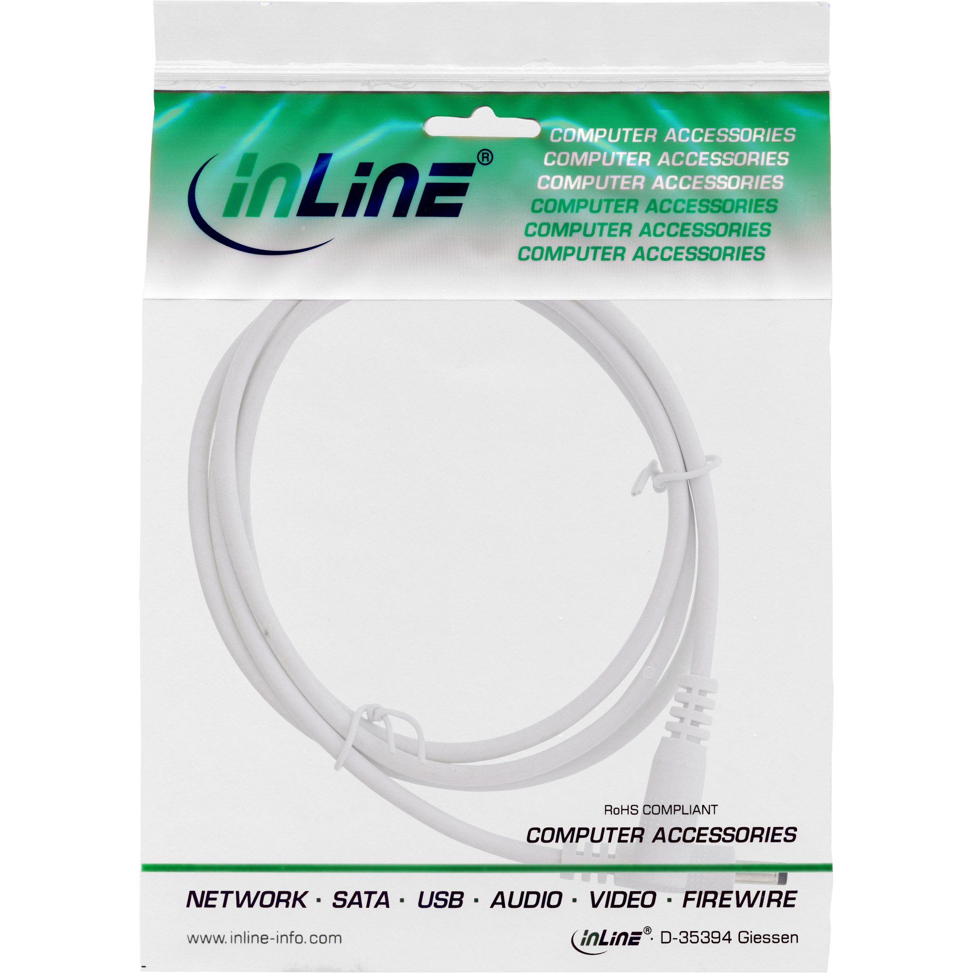 InLine Verlängerungskabel - DC Stecker 4,0x1,7mm - weiß - 1mzu Gleichstromstecker 4,0 x 1,7 mm (W) - 1 m - weiß