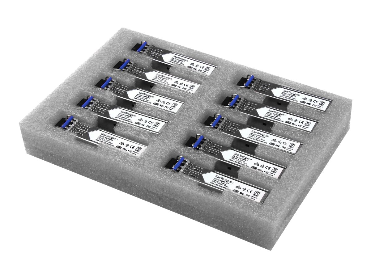 StarTech.com Startech Gigabit LWL SFP Transceiver Modul - Cisco GLC-LH-SMD kompatibel - SM/MM LC - 10km/550m - Mini GBIC 10er Pack - 1000Base-LX/LH - SFP (Mini-GBIC)--Transceiver-Modul (gleichwertig m