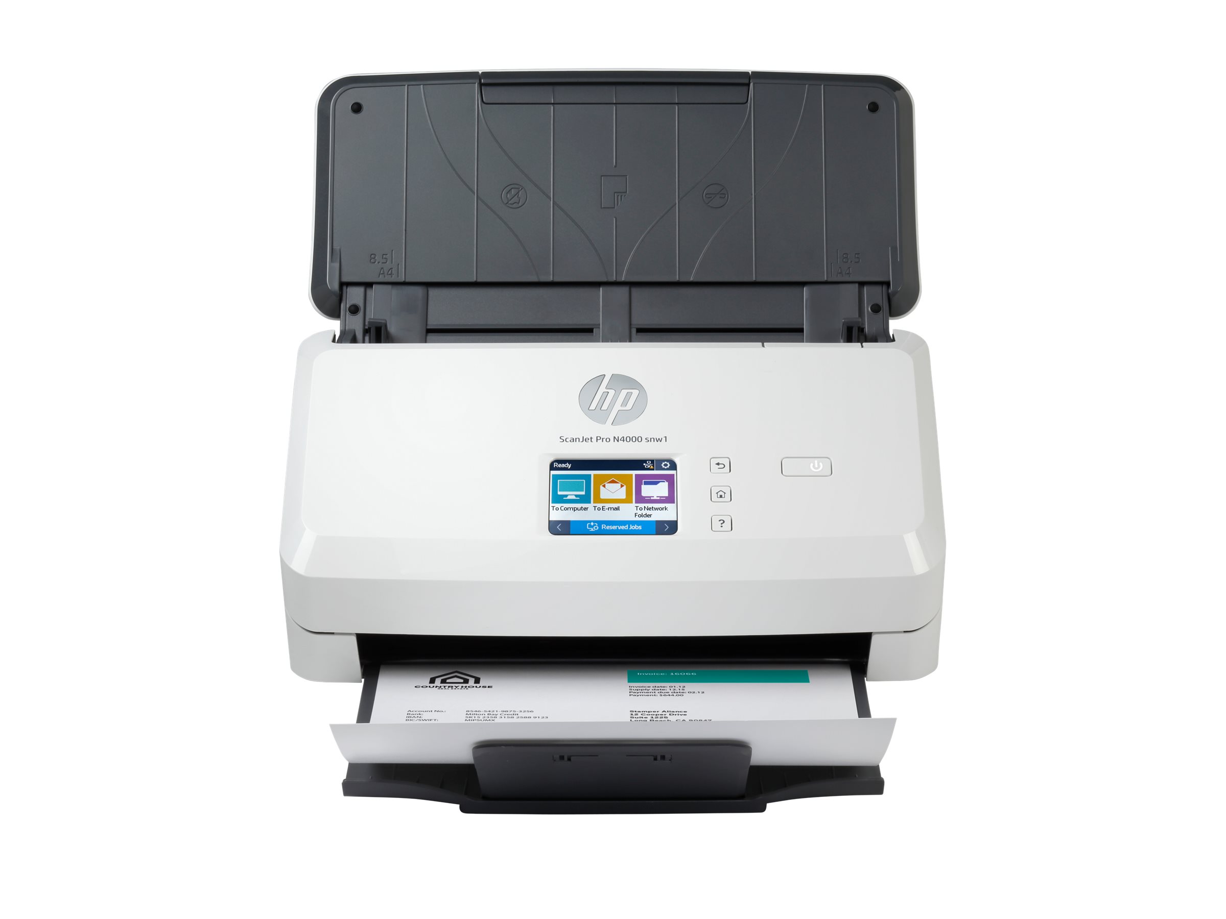 HP Scanjet Pro N4000 snw1 Sheet-feed - Dokumentenscanner - CMOS / CIS - Duplex - 216 x 3100 mm - 600 dpi x 600 dpi - bis zu 40 Seiten/Min. (einfarbig)automatischer Dokumenteneinzug (50 Blätter) - bis