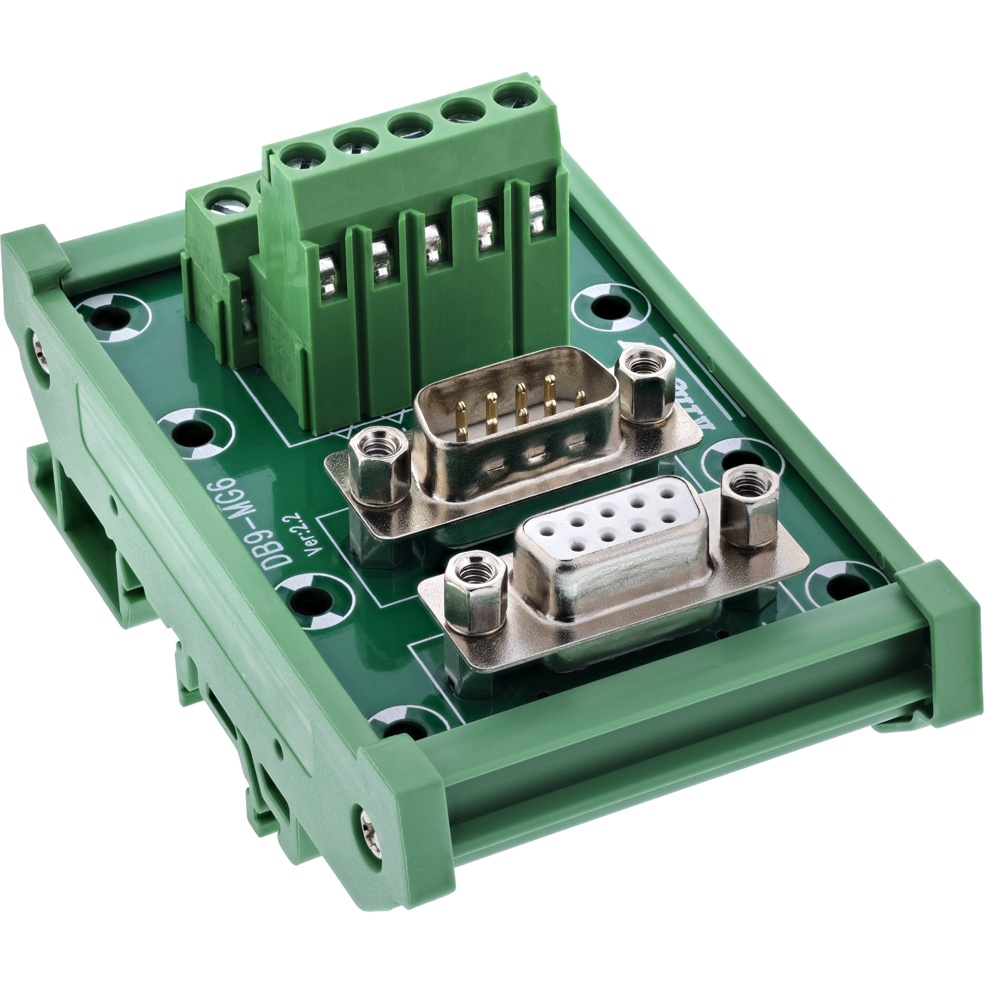 InLine D-Sub 9 Terminalblock - Buchse/Stecker - Schraubklemme - HutschieneD-Sub 9 Terminalblock - Buchse/Stecker - Schraubklemme - Hutschiene