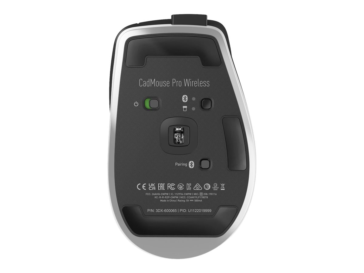 3Dconnexion CadMouse Pro Wireless - Maus - ergonomisch - 7 Tasten - kabellos - Bluetooth, 2.4 GHz - kabelloser Empfänger (USB)Optisch - 7 Tasten - Bluetooth - USB Typ C - Mausrad - Schwarz - England -
