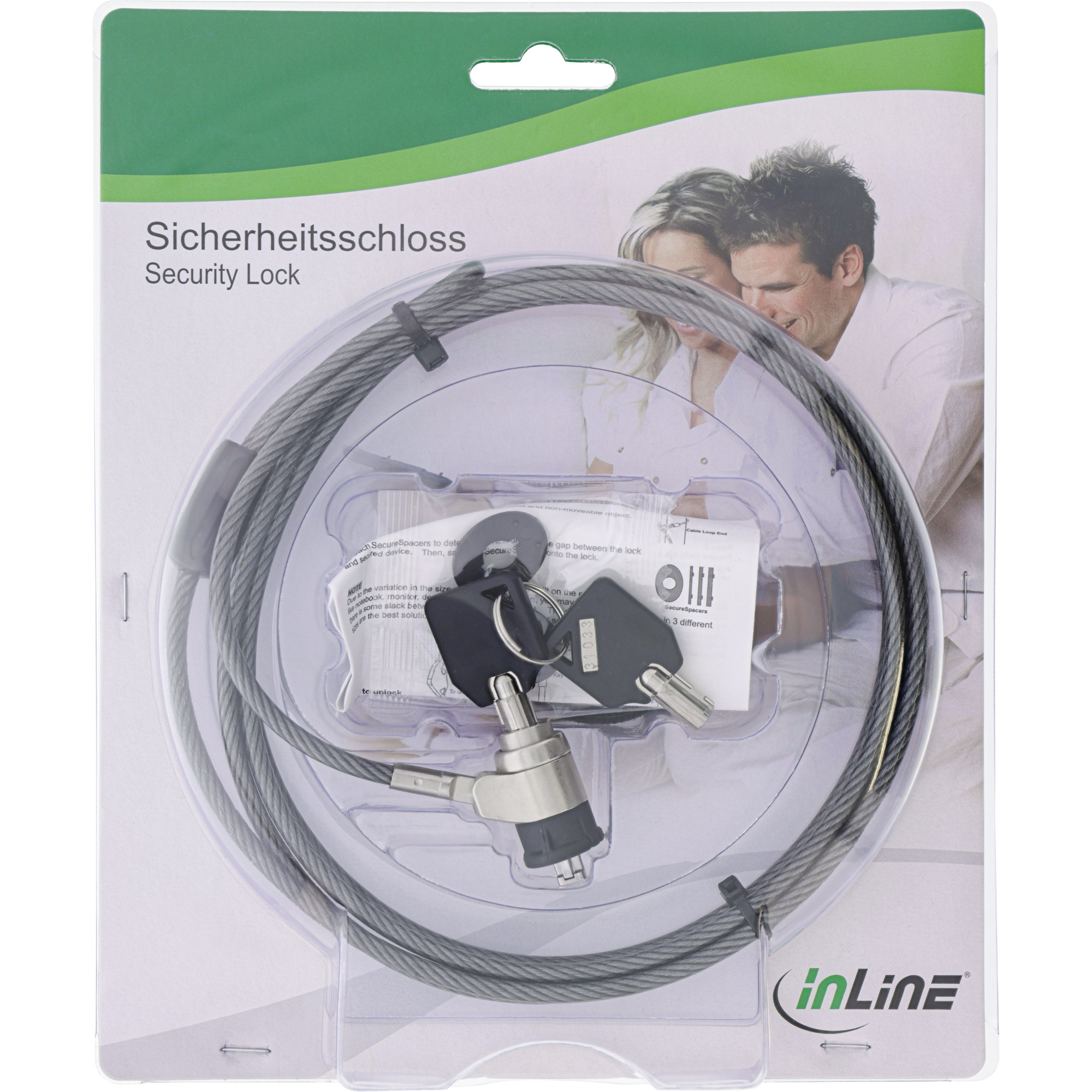 InLine Notebook Sicherheitsschloss - mit Schlüssel - 4,4mm x 2mm