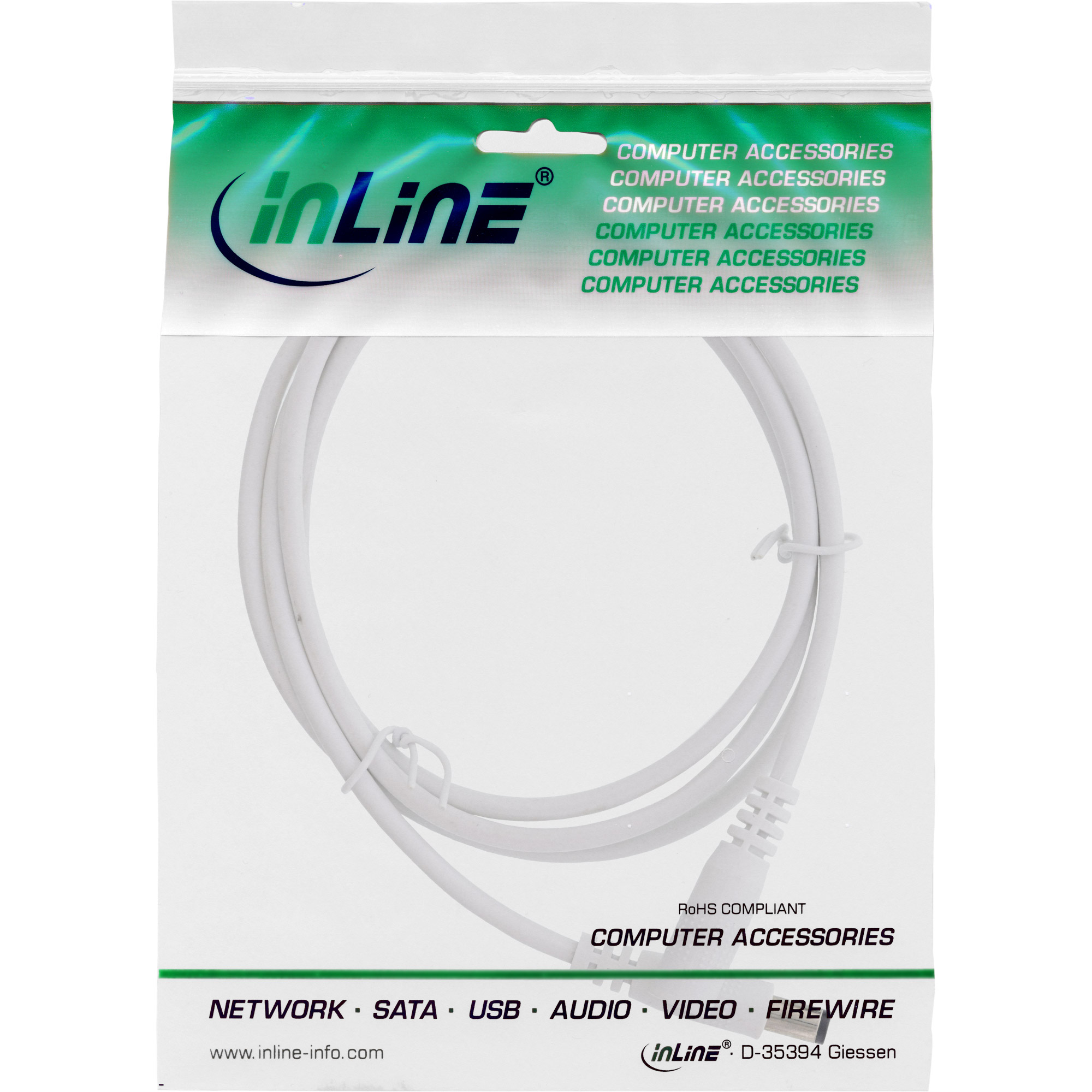 InLine Verlängerungskabel - DC Stecker 5,5x2,1mm - weiß - 3mzu Gleichstromstecker 5,5 x 2,1 mm (W) - 3 m - weiß