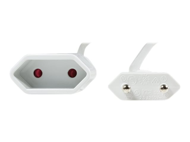 LogiLink Spannungsversorgungs-Verlängerungskabel - Eurostecker (W)zu Eurostecker (M) - 2 m - weiß