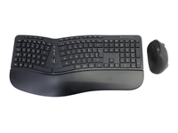 Conceptronic ORAZIO02IT, Volle Größe (100%), Kabellos, RF Wireless, QWERTY, Schwarz, Maus enthaltenORAZIO ERGO Kabelloses Set aus ergonomischer Tastatur und vertikaler Maus - italienisch
