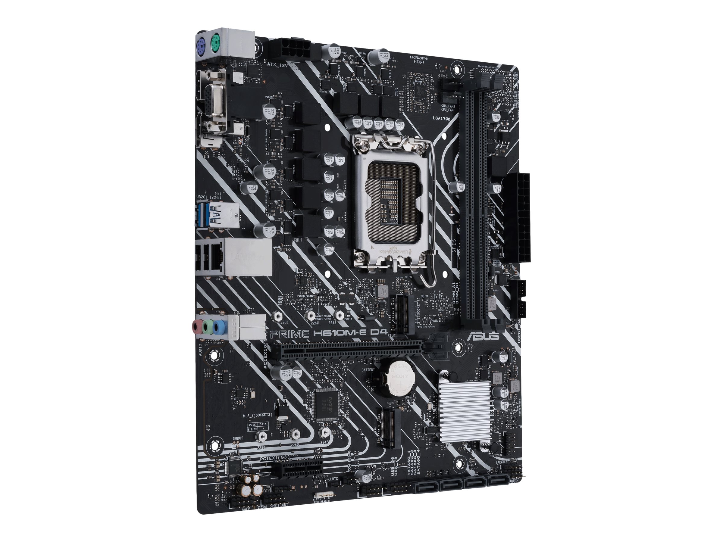 ASUS PRIME H610M-E D4-CSM - Motherboard - micro ATX - LGA1700 Sockel - H610 Chipsatz - USB 3.2 Gen 2, USB 3.2 Gen 1 - Gigabit LAN - Onboard-Grafik (CPU erforderlich)HD Audio (8-Kanal)