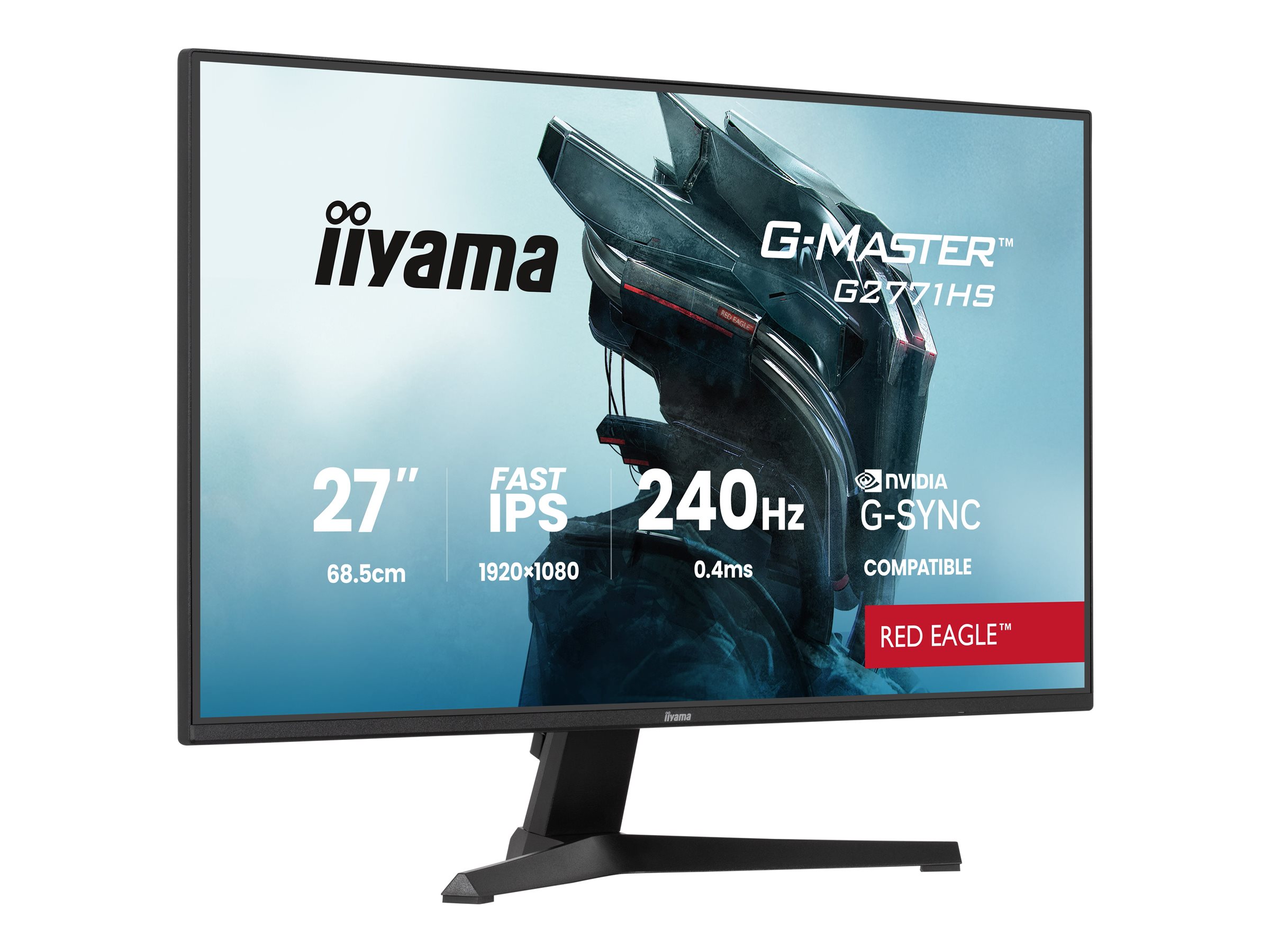 Iiyama G-MASTER Red Eagle G2771HS-B1 - LED-Monitor - Gaming - 68.6 cm (27")1920 x 1080 Full HD (1080p) @ 240 Hz - Fast IPS - 350 cd/m² - 1000:1 - 0.4 ms - HDMI - DisplayPort - Lautsprecher - Schwarz -