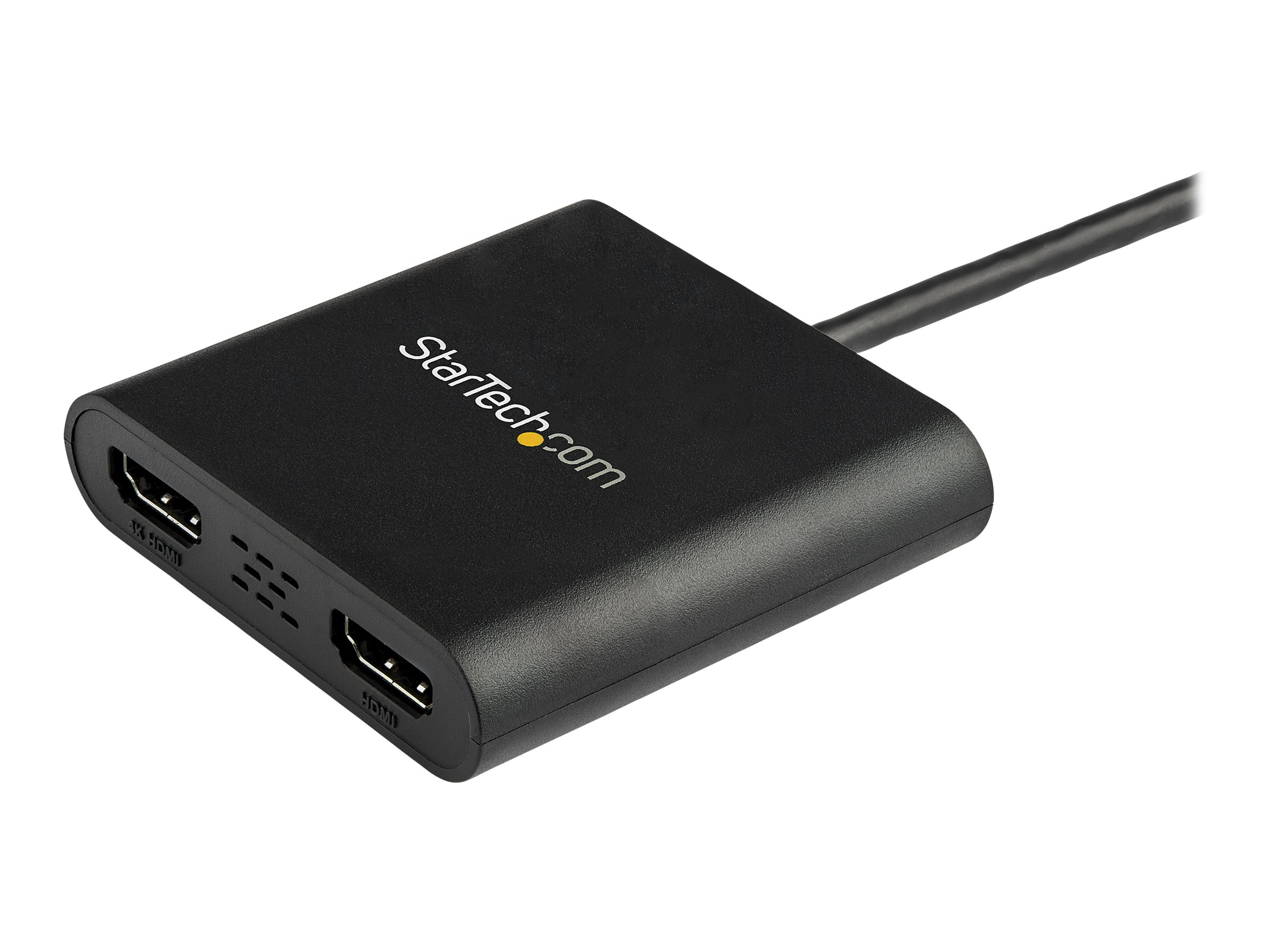 StarTech.com Startech USB 3.0 to Dual HDMI Adapter, 1x 4K 30Hz & 1x 1080p, External Video & Graphics Card, USB Type-A to HDMI Dual Monitor Display Adapter Dongle, Supports Windows Only, Black - USB to