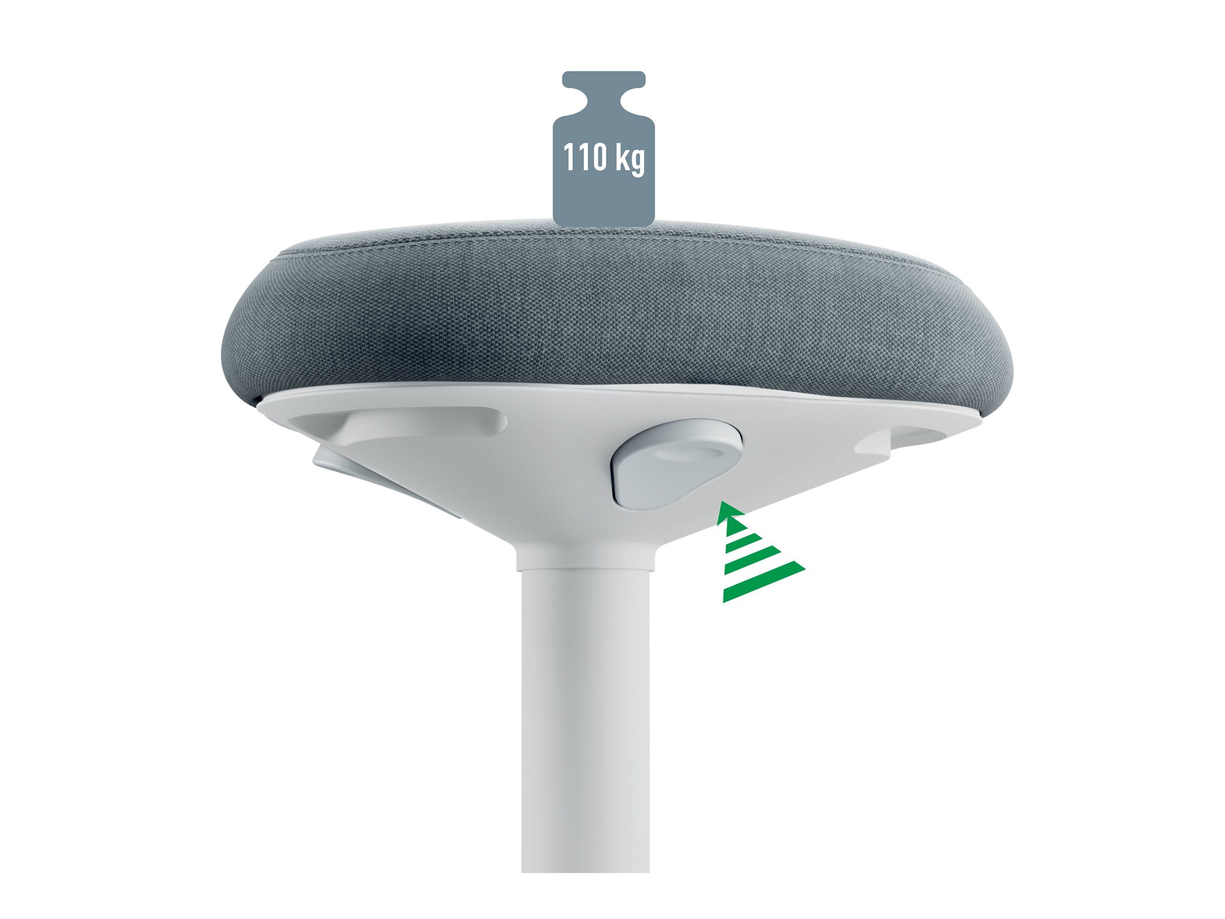 Esselte Leitz Ergo Active - Stehtisch-Hocker - ergonomischtriangular - Drehgelenk - 100 % recycelter Stoff - Grau