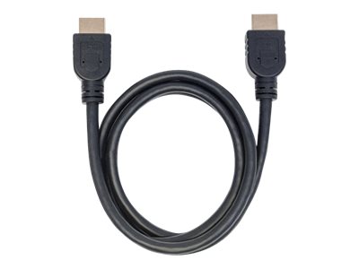 Manhattan HDMI Cable with Ethernet (CL3 rated, suitable for In-Wall use), 4K@60Hz (Premium High Speed)1m - Male to Male - Black - Ultra HD 4k x 2k - In-Wall rated - Fully Shielded - Gold Plated Contac