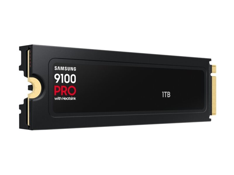 Samsung 9100 PRO MZ-VAP1T0 - SSD - verschlüsselt - 1 TB - mit Kühlkörper - intern - M.2 2280 - PCI Express 5.0 x4 (NVMe)256-Bit-AES - TCG Opal Encryption 2.0 - Schwarz