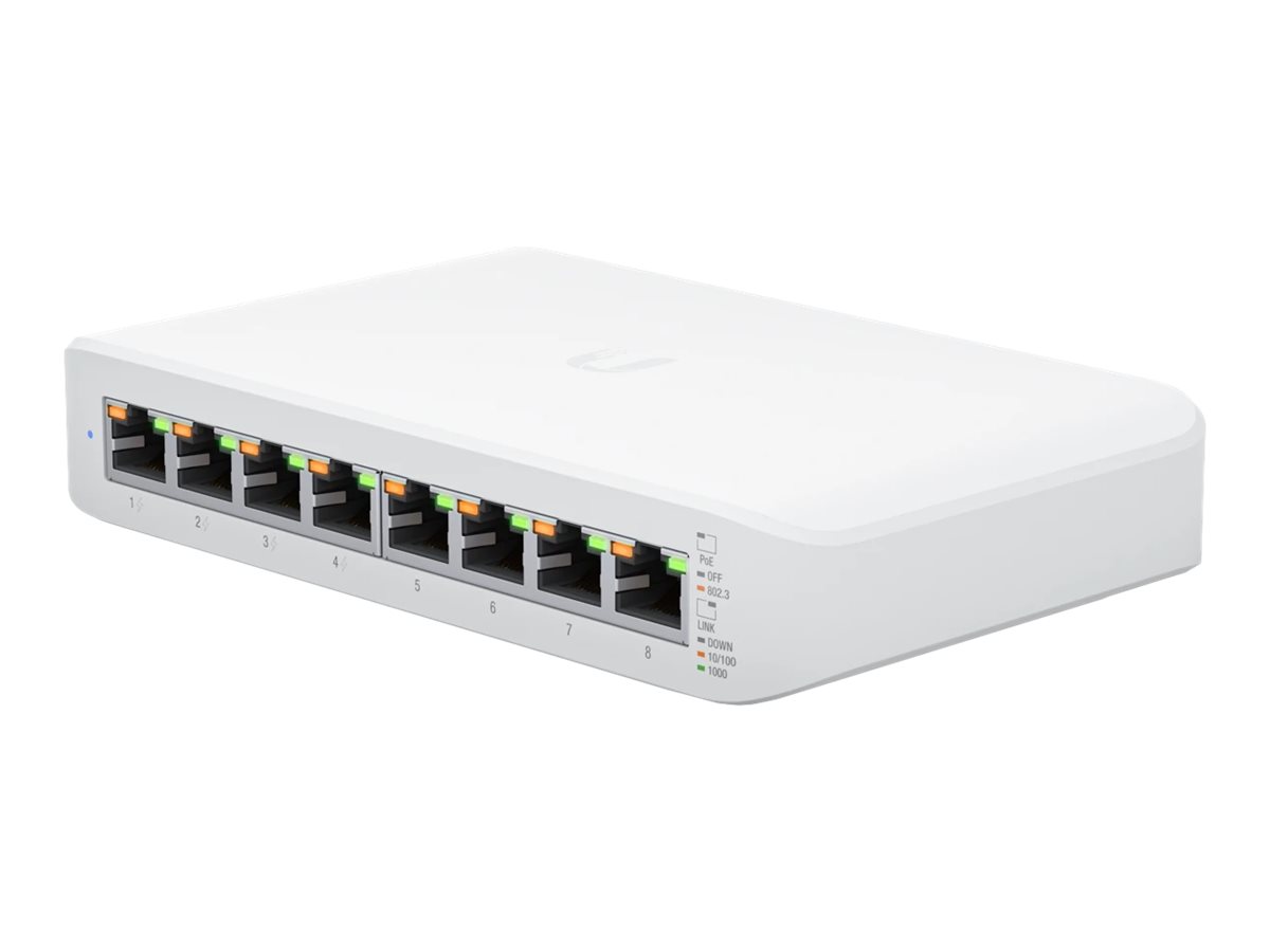Ubiquiti UniFi Switch Lite 8 PoE, Managed, L2, Gigabit Ethernet (10/100/1000), Power over Ethernet (PoE), Wandmontage8-Port - HTTPS - Power over Ethernet - RJ-45 - Managed - Aut. Erkennung - Linux - M