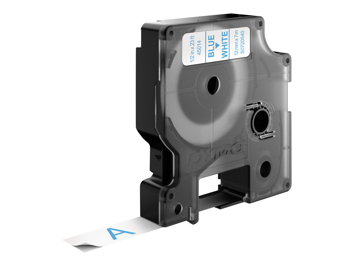 Dymo Original D1-Etikettenband | blau auf weiß | 12 mm x 7 m | selbstklebendes Schriftband | für LabelManager-Beschriftungsgerät, Blau auf weiss, Polyester, Belgien, -18 - 90 °C, DYMO, LabelManager, L