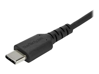 StarTech.com StarTech 1m USB A to USB C Charging Cable, Durable Fast Charge & Sync USB 2.0 to USB Type C Data Cord, Rugged TPE Jacket Aramid Fiber M/M 3A Black, Samsung S10, S20, iPad Pro, Pixel - Hea