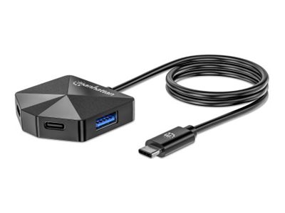 Manhattan Hub - combo - 2 x USB-C 3.2 Gen 1+ 2 x USB 3.2 Gen 1 - Desktop
