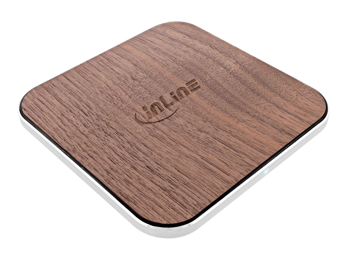 InLine Qi woodcharge - wireless fast charger - 5/7,5/10W/15W - USB-CUSB-C - 15 Watt - 2 A