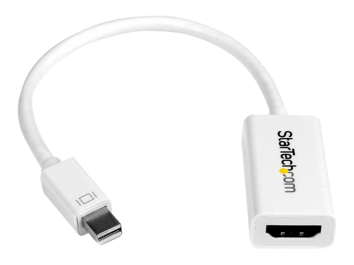 StarTech.com Mini DisplayPort auf HDMI 4k @ 30Hz Adapter - DP 1.2 zu HDMI Audio Video Konverter für MacBook Pro / Air - Weiß - Videoadapter - Mini DisplayPort männlich zu HDMI weiblich - 15 cm - weiß