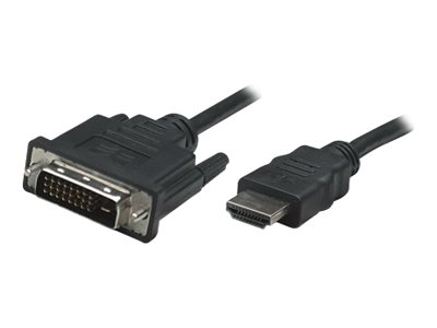 Manhattan HDMI to DVI-D 24+1 Cable, 1m, Maleto Male - Black - Dual Link - Compatible with DVD-D -  - Polybag - Adapterkabel - Dual Link - HDMI männlich zu DVI-D männlich - 1 m - abgeschirmt - Schwarz