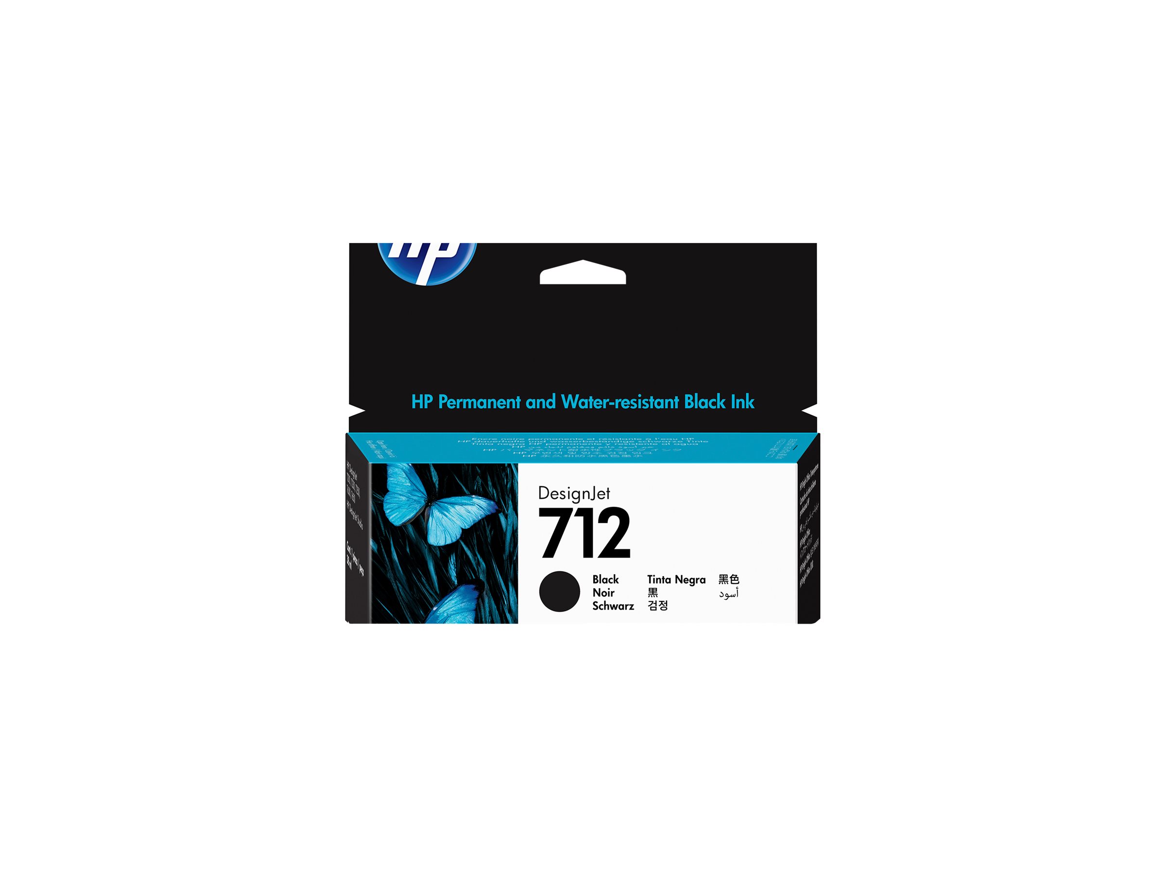 HP 712 - 38 ml - Schwarz - original - DesignJetTintenpatrone - für DesignJet Studio - T210 - T230 - T250 - T630 - T650