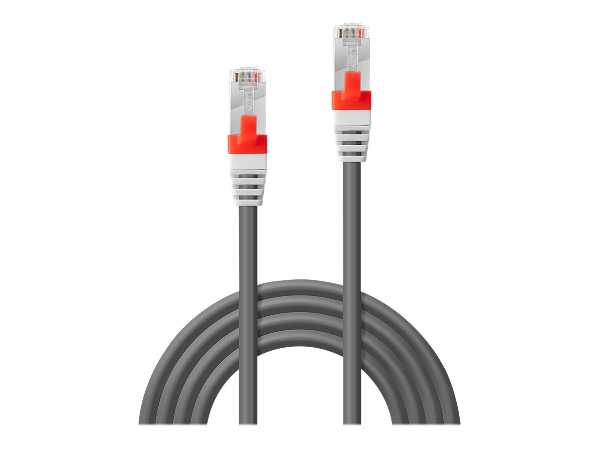 Lindy Patch-Kabel - RJ-45 (M) zu RJ-45 (M)30 cm - SSTP-Kabel - CAT 6a - halogenfrei - geformt - verseilt - Grau