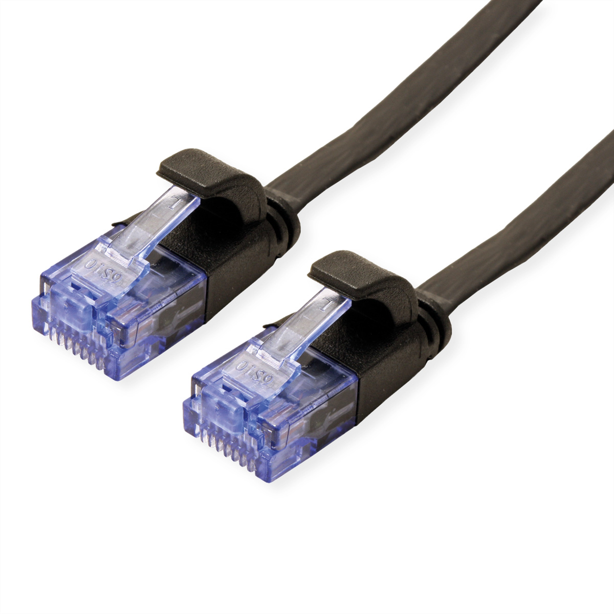 VALUE Netzwerkkabel - RJ-45 (M) zu RJ-45 (M)5 m - UTP - CAT 6a - halogenfrei - geformt - flach - Schwarz