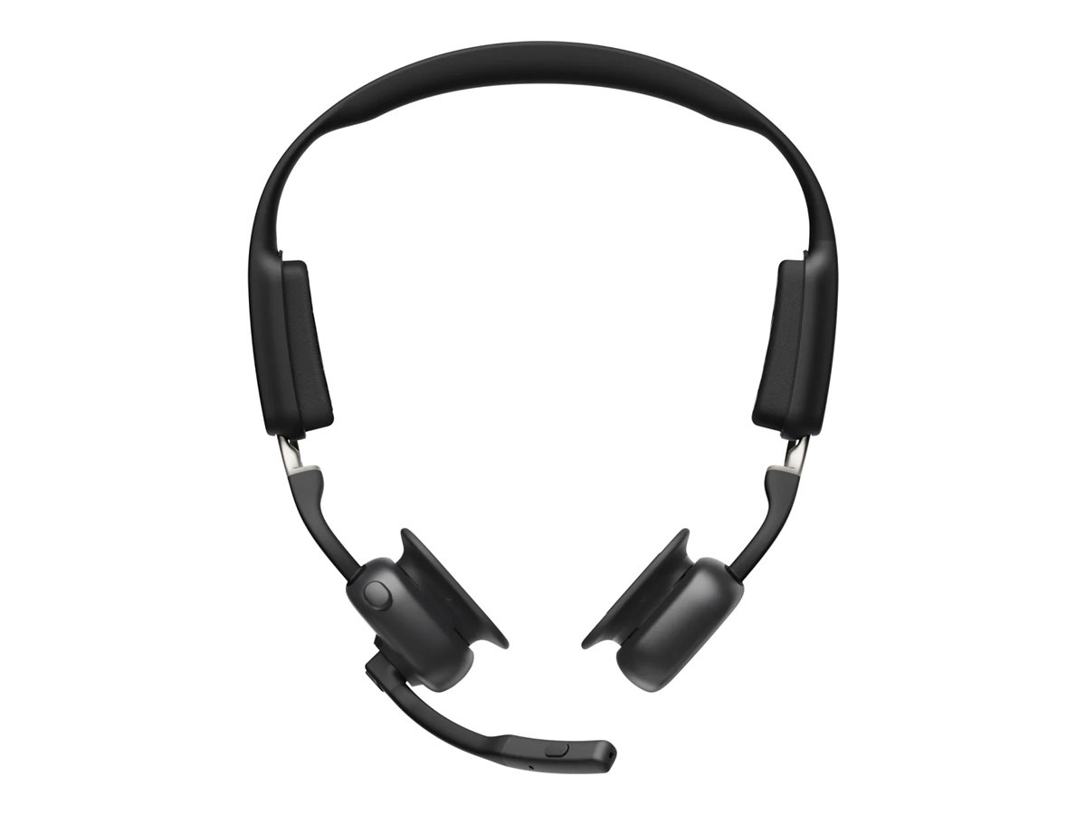 AfterShokz SHOKZ OpenMeet UC - Headset - offenes Ohr - vertikalBluetooth - kabellos - USB-C über Bluetooth-Adapter - Schwarz - Zoom-zertifiziert