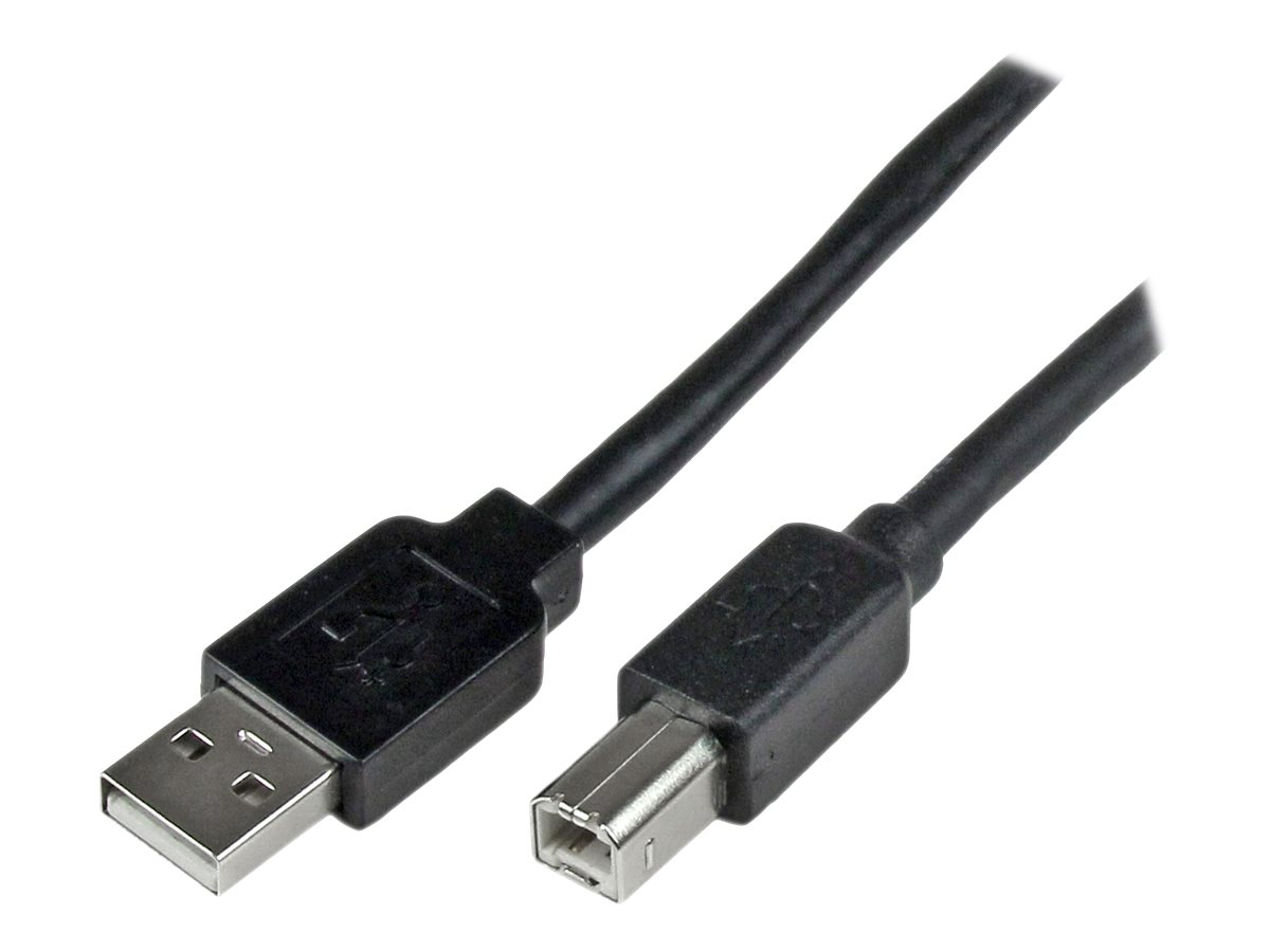 StarTech.com 20m aktives USB 2.0 A auf B Kabel - Stecker/Stecker - USB Druckerkabel 1x USB A / 1x USB B - Schwarz - USB-Kabel - USB Typ B (M)zu USB (M) - USB 2.0 - 20 m - Schwarz - für P/N: ICUSB232D