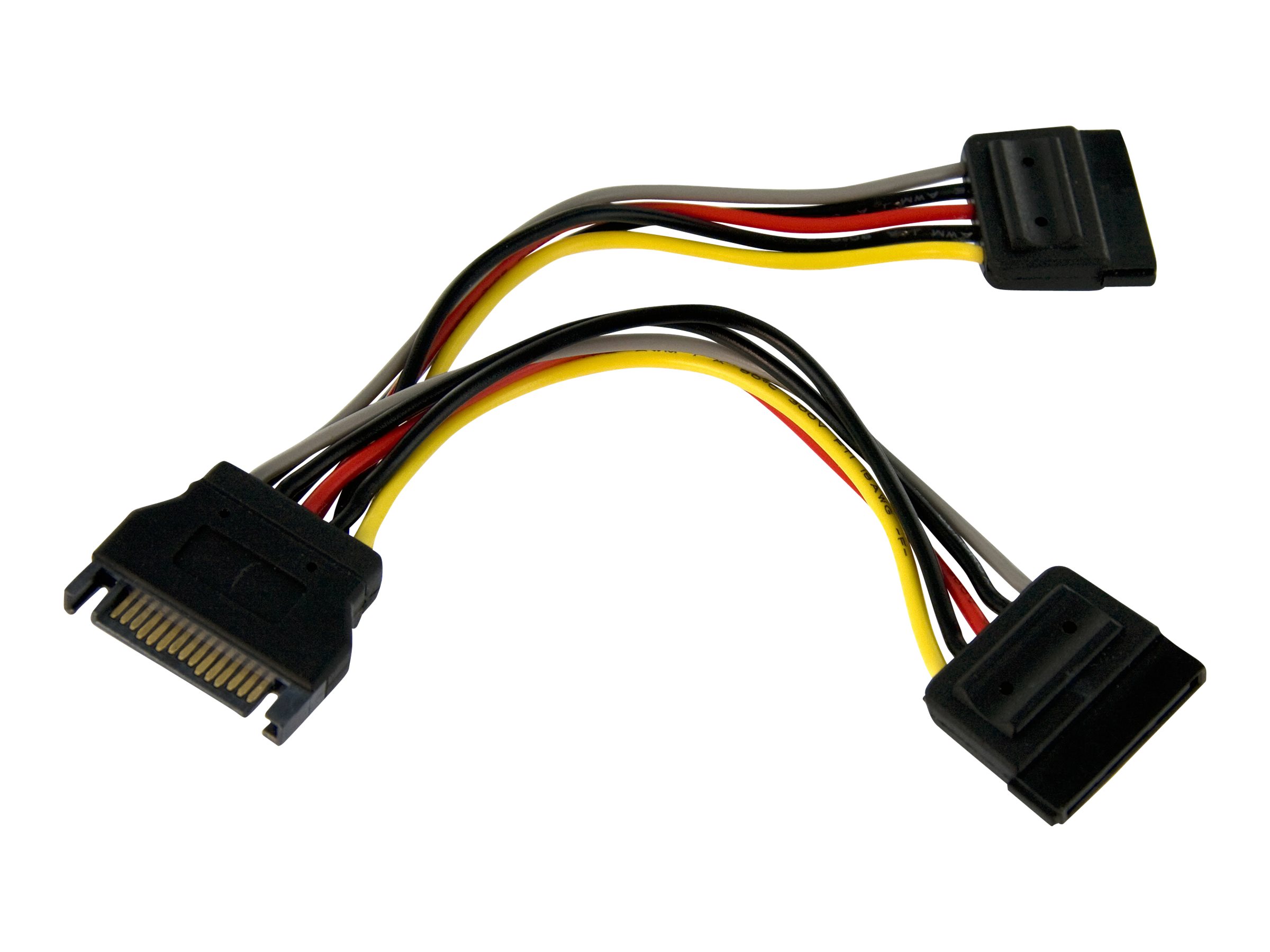 StarTech.com SATA Y-Stromkabel Power Cable Splitter S-ATA Powerkabel (15pin)Verteilerkabel - 1 x SATA Power (Stecker) 2 x SATA (Buchse) - Netz-Splitter - SATA-Stromstecker (M) zu SATA-Stromstecker (W)