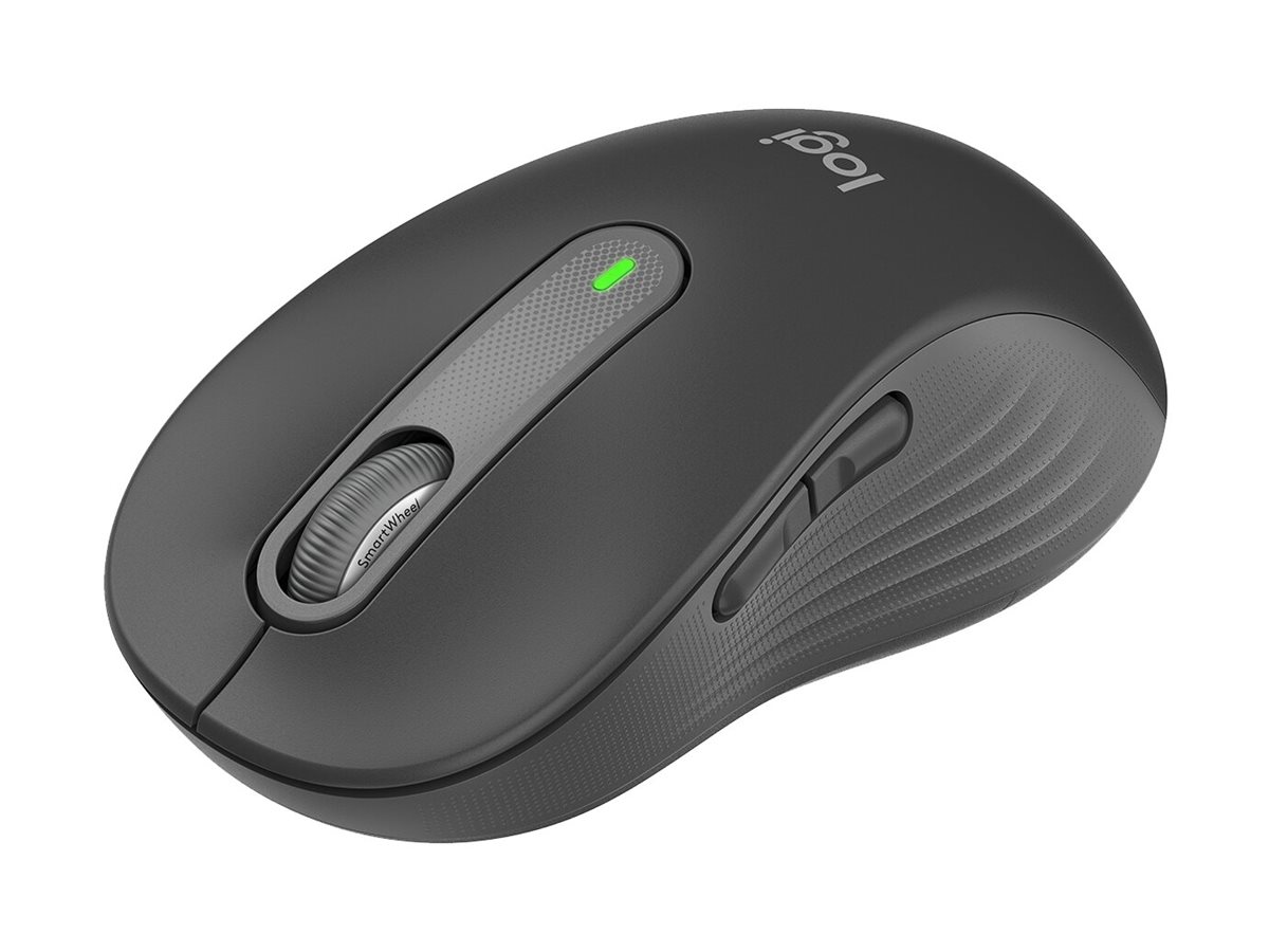 Logitech Signature M650 Large - Maus - großeGröße - optisch - 5 Tasten - kabellos - 2.4 GHz - Bluetooth - Logitech Logi Bolt USB-Empfänger - Graphite
