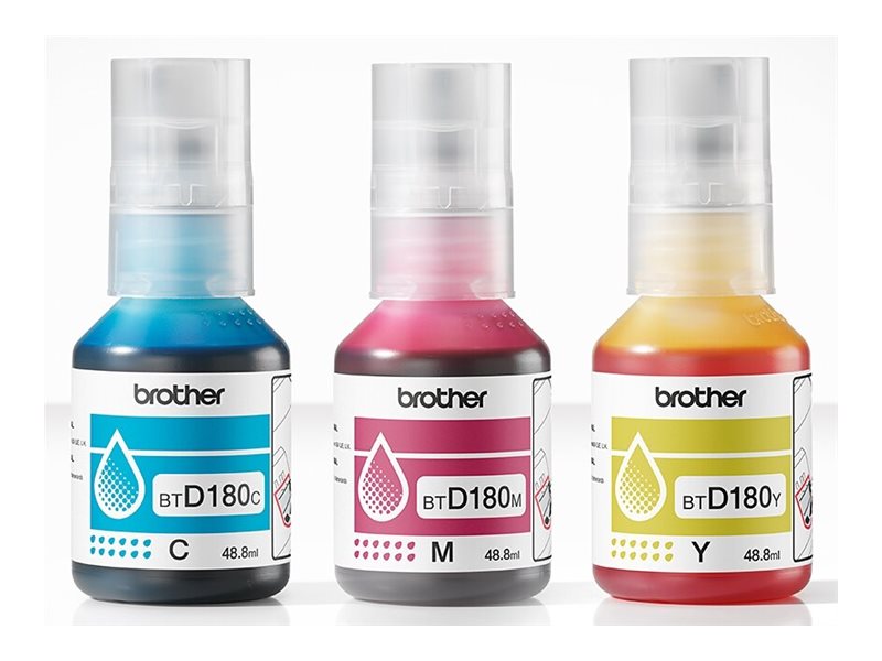 Brother BTD180CL Multipack - 3er-Pack - GelbCyan - Magenta - original - hängende Box - Nachfülltinte - für Brother DCP-T580DW - DCP-T780DW
