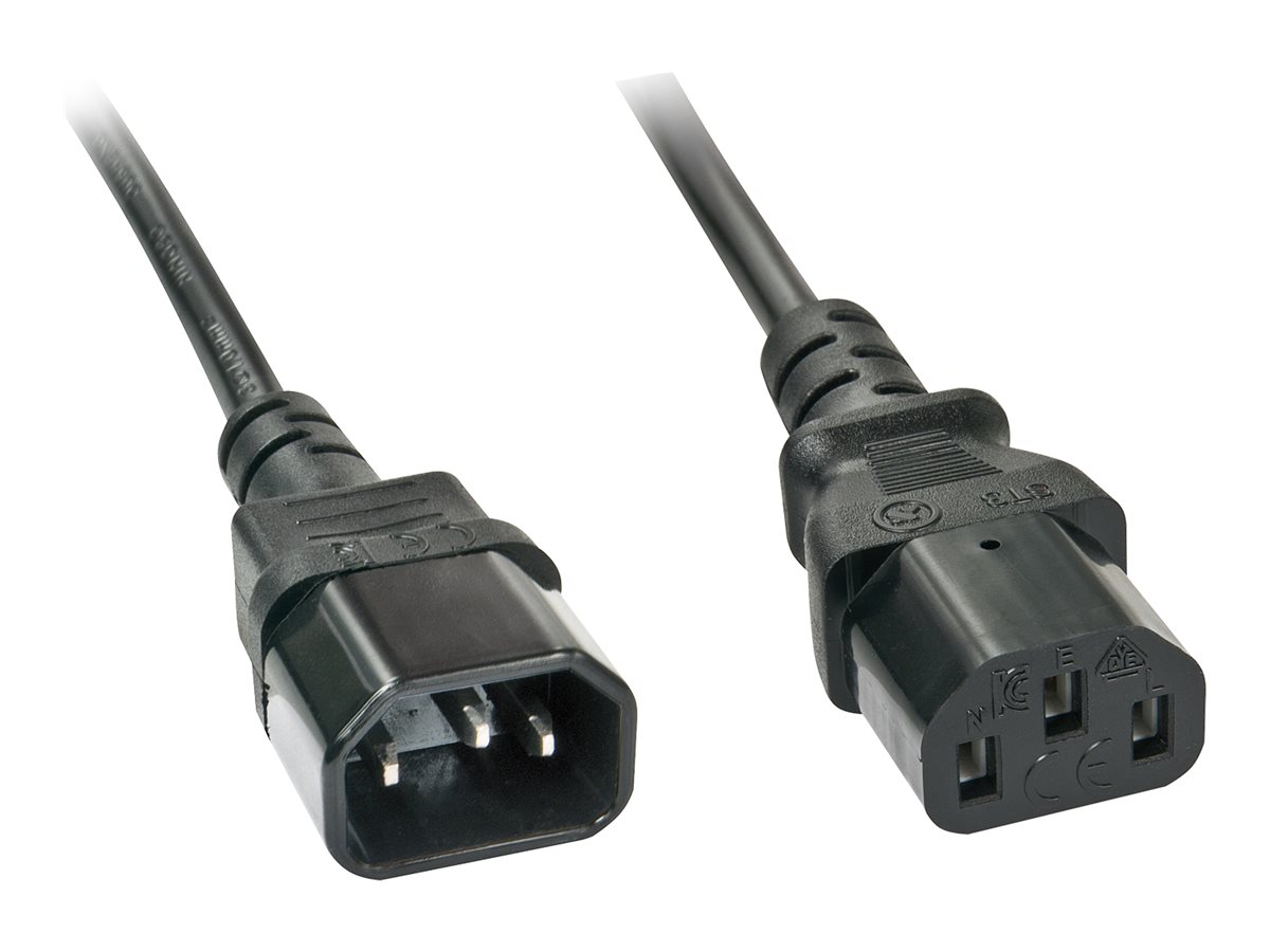 Lindy IEC-Mains Extension Cable - StromkabelIEC 60320 C14 zu power IEC 60320 C13 - 2 m - Schwarz